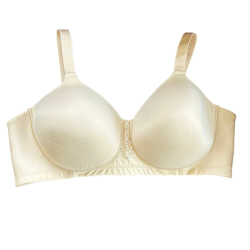 Vanity Fair Wireless Bra 44D‎ Nude Beige Full Figure Plus Size Padded Lace